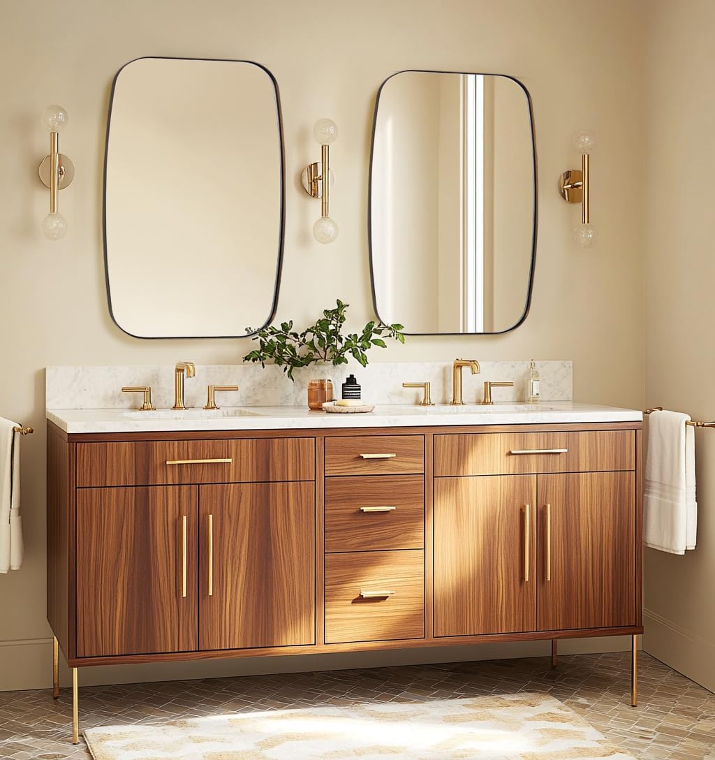 ANDY STAR Oval Mirrors for Bathroom, 20x30 Bronze Bathroom Vanity Mirror with Metal Frame, Oil Bronze Oblong Mirror for Over Sink, Modern Anti Rust Wall Mounted