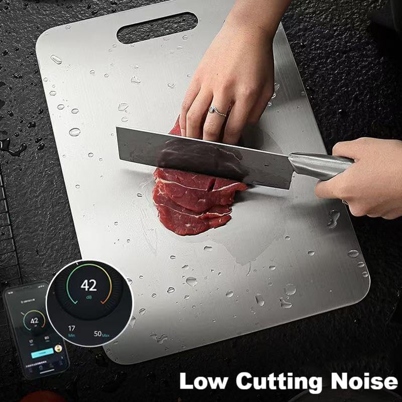 Katuchef Titanium Cutting Boards for Kitchen,Katu Chef Cutting Board,Double-Sided Food-Grade Pure Cut Titanium Chopping Board for Vegetables,FruitsAnd Meat(15.35IN*11.02IN)