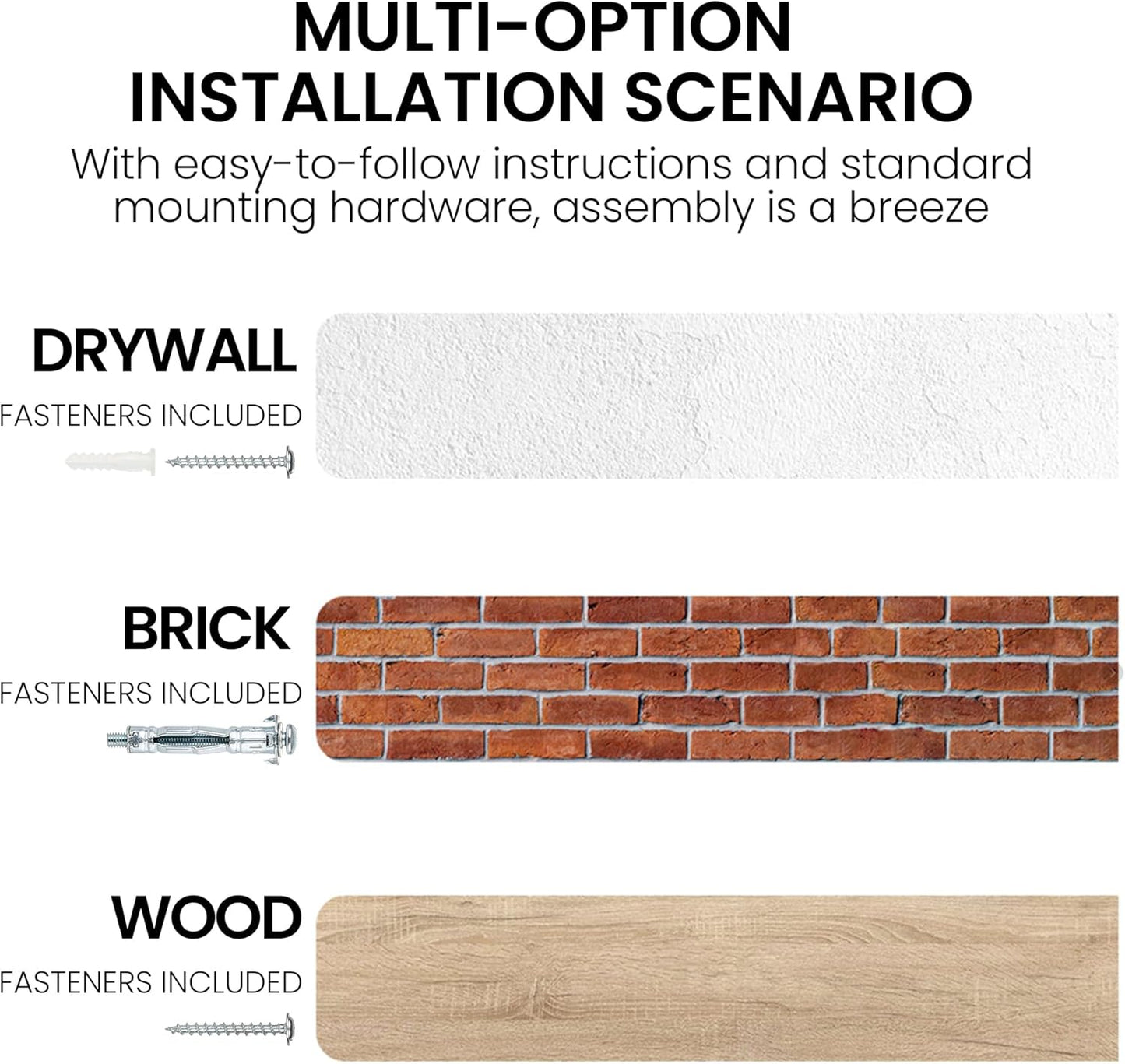 Floating Shelves for Wall, 36"x9.3" Rustic Solid Live-Edge Elm Wood Wall Shelves, Heavy-Duty Floating Shelves with Invisible Brackets, Set of 2 for Living Room, Bedroom, and Kitchen, Grey Finish