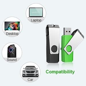 Aiibe 5 Pack 32GB Flash Drive USB Flash Drive USB 2.0 Thumb Drive Swivel U Disk - Image 8