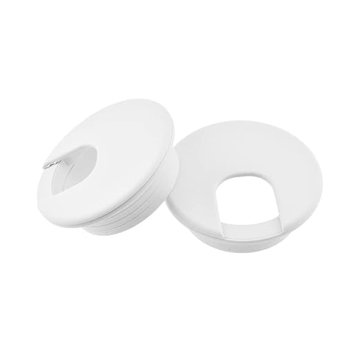 HAHIYO 2Pcs 2Inch/50mm White ABS Plastic U-Shaped Desk Grommet Wire Grommet by HAHIYO