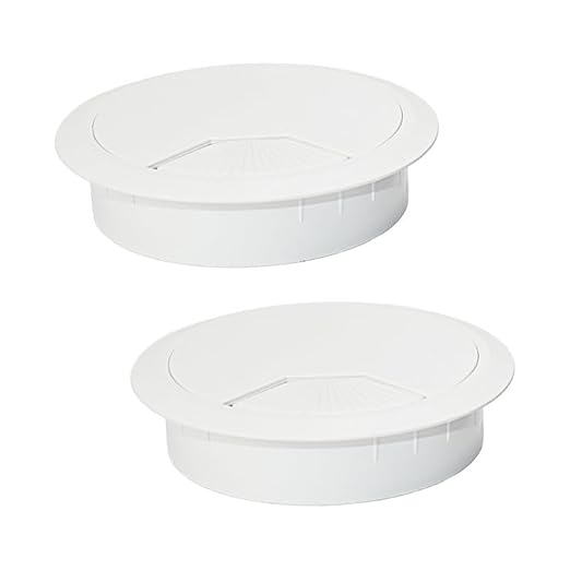 2 Pcs Desk Grommet 2-3/8" / 60 mm, Desk Cord Hole Cover, Cable Grommet ABS by EASYEAH