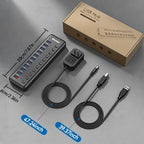 Powered USB Hub, Wenter 11-Port USB Splitter Hub - Image 8