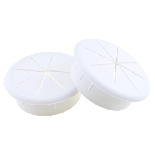 HAHIYO 2Pcs 2.4Inch/60mm White ABS Plastic Eight-petaled Desk Grommet Wire - Image 5
