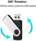 JUANWE 128GB USB Flash Drive 5 Packs, Thumb Drives Foldable 360° Swivel Shell & - Image 3