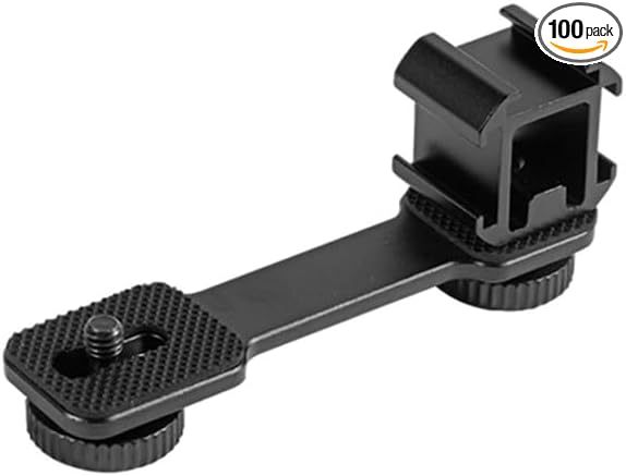 Aluminum Camera Cold Shoe Mount, Hot Shoe Extension Camera Flash Bracket by TONHOKJ