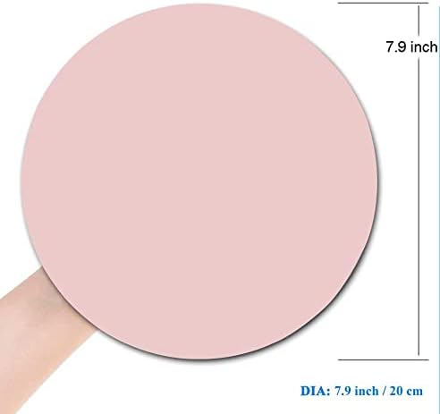 Mouse Pad Pink, Premium-Textured Small Round Pink Mousepad 7.9 x 7.9 Inch - Image 2