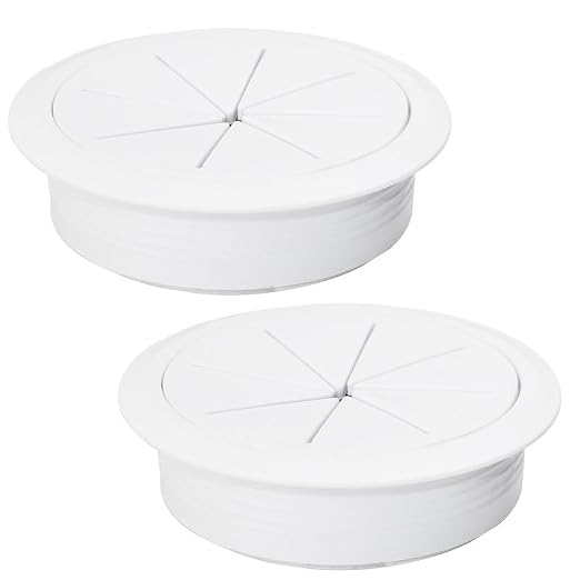 2 Pcs Desk Grommet 3-1/8" / 80 mm, Desk Hole Cover by EASYEAH