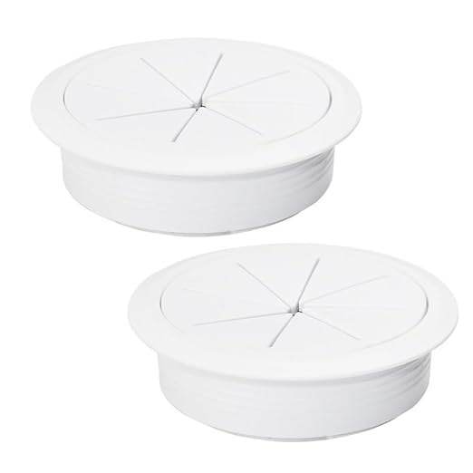 2 Pcs Desk Grommet 2-3/8" / 60 mm, Desk Hole Cover by EASYEAH
