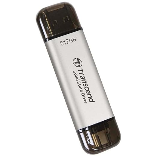 Transcend 512GB USB C External SSD, USB 3.2 Gen 2 Flash Drive, 2-in-1 Memory - Image 7