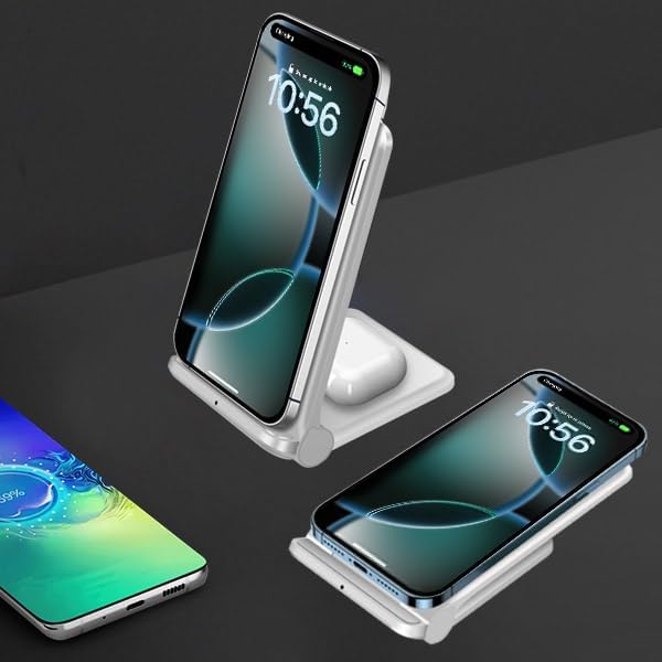2 in 1 Wireless Charger, Foldable 20W Fast Wireless Charging Stand Compatible - Image 2