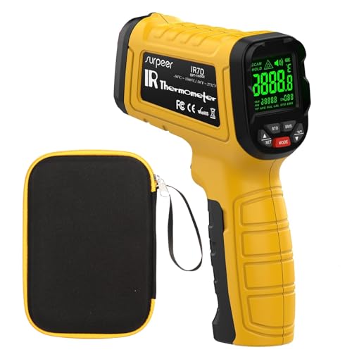 Infrared Thermometer High Temperature Gun -58℉~2732℉, 50:1 Distance Ratio by SURPEER