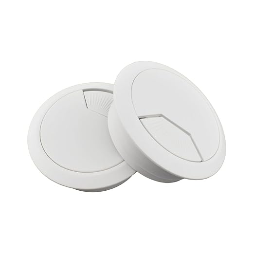 HAHIYO 2Pcs 2Inch/50mm White ABS Plastic Sector-shaped Desk Grommet Wire by HAHIYO