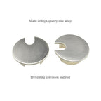 HAHIYO 2Pcs 1.38Inch/35mm Brushed Silver Zinc Alloy Desk Grommet Wire Grommet - Image 3