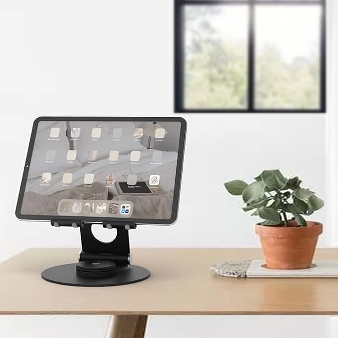 KABCON Swivel Tablet Stand, Aluminum Portable 360°Rotating Holder - Image 3