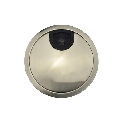 HAHIYO 1Pcs 3.15Inch/80mm Brushed Silver Zinc Alloy Desk Grommet Wire Grommet by HAHIYO