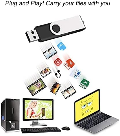 JUANWE 128GB USB Flash Drive 5 Packs, Thumb Drives Foldable 360° Swivel Shell & - Image 7