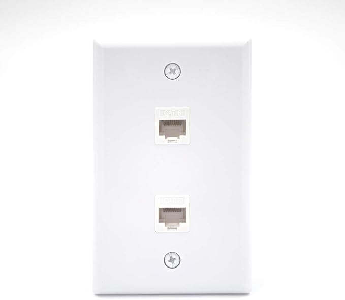VCE 2-Port Ethernet Wall Plate, CAT6 Wall Plate and Jack, RJ45 Keystone Wall - Image 2