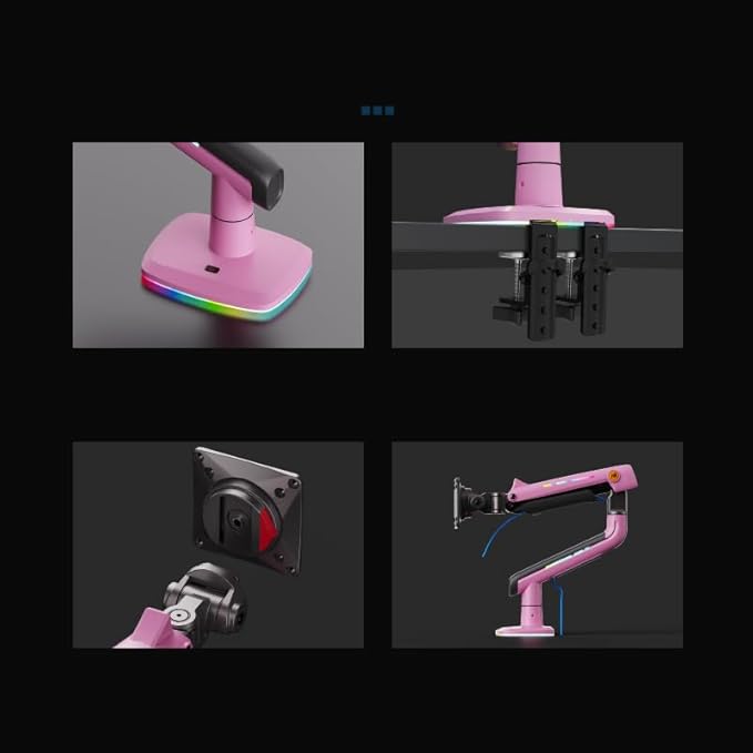 Gaming Monitor Arm for Flat/Ultrawide/Curved Monitors 32 to 60 inch, Heavy Duty - Image 7