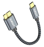 SUNGUY 10Gbps Micro B to USB C Hard Drive Cable 0.5FT, USB 3.1 USB C to Micro B by SUNGUY