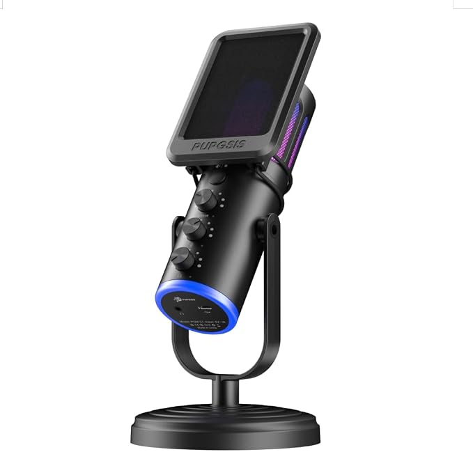 PUPGSIS Gaming Microphone for PC, Noise Cancellation Condenser Mic by P+PUPGSIS