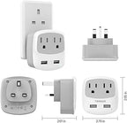 TESSAN US to UK Plug Adapter, Type G Travel Adaptor - Image 5