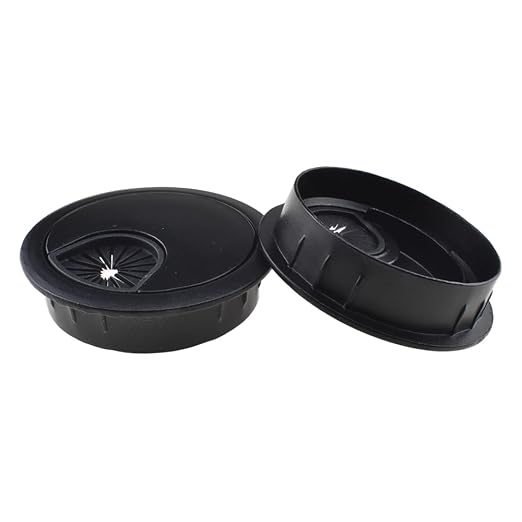 HAHIYO 2Pcs 2Inch/50mm Black Zinc Alloy Desk Grommet Wire Grommet Cable by HAHIYO