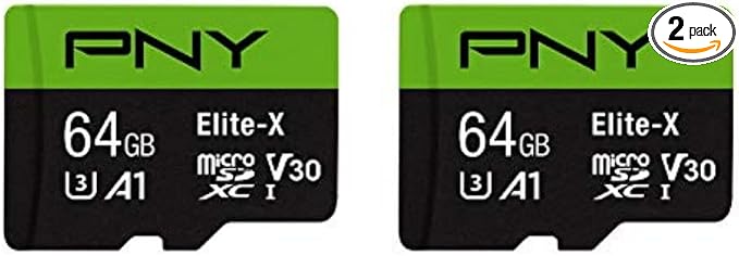 PNY 64GB Elite-X Class 10 U3 V30 microSDXC Flash Memory Card 2-Pack by PNY