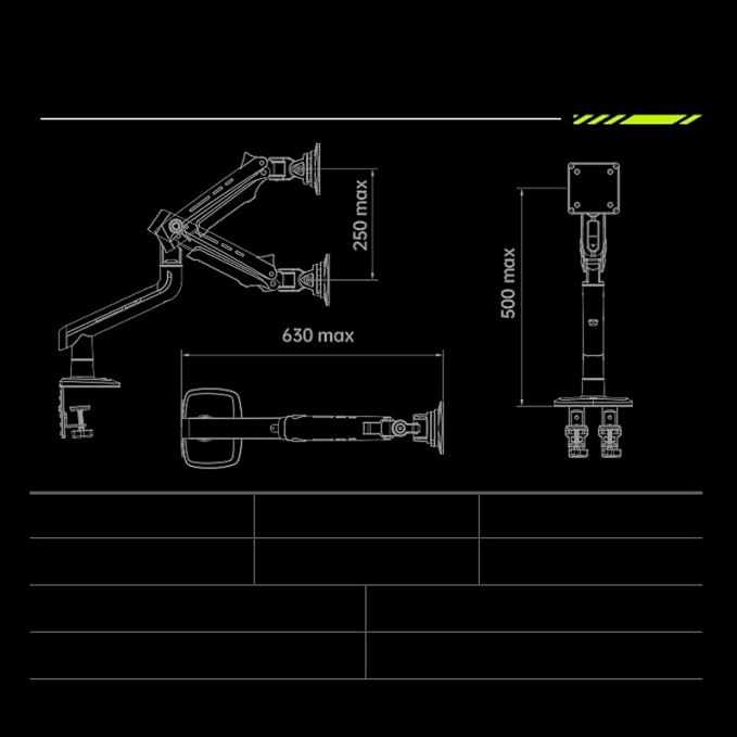 Gaming Monitor Arm for Flat/Ultrawide/Curved Monitors 32 to 60 inch, Heavy Duty - Image 7