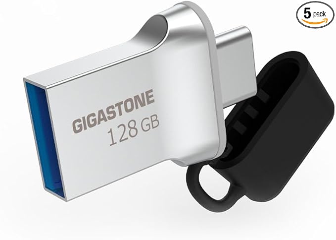 GIGASTONE 128GB Nano Luxus Dual Drive Z50 USB 3.2 Gen 1, 2-in-1 USB-A & Type-C by Gigastone