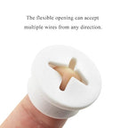 HAHIYO 4Pcs 0.8Inch/20mm White Flexible Rubber Desk Grommet Wire Grommet Cable - Image 3