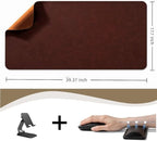 Leather Desk pad for Computer and laptops, Large Mouse pad and Keyboard mat - Image 2