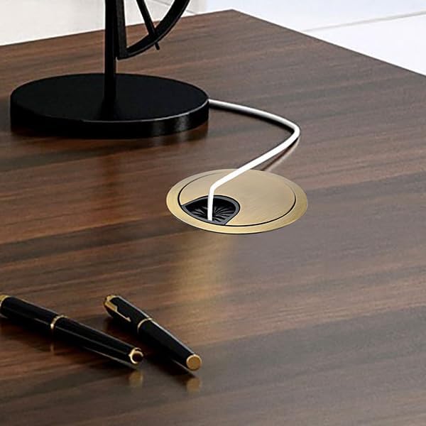 Desk Grommet for Wire Organizer, PC Computer Desk Plastic Grommet Cord - Image 2