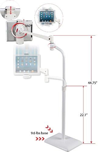 IDEE Tablet Floor Stand with 10lb Heavy Duty Base, 360 Degree Adjustable Tall - Image 3