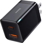 Baseus 30W Dual Port USB C PD Charger Block, Foldable PPS GaN Fast Charger by Baseus
