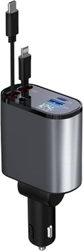 Retractable Car Charger, 66W 4 in 1 Super Fast Charging Car Phone Charger by ANTYBORED