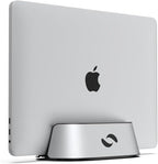 HumanCentric Vertical Laptop Stand in Silver Aluminum, Upright Adjustable by HumanCentric