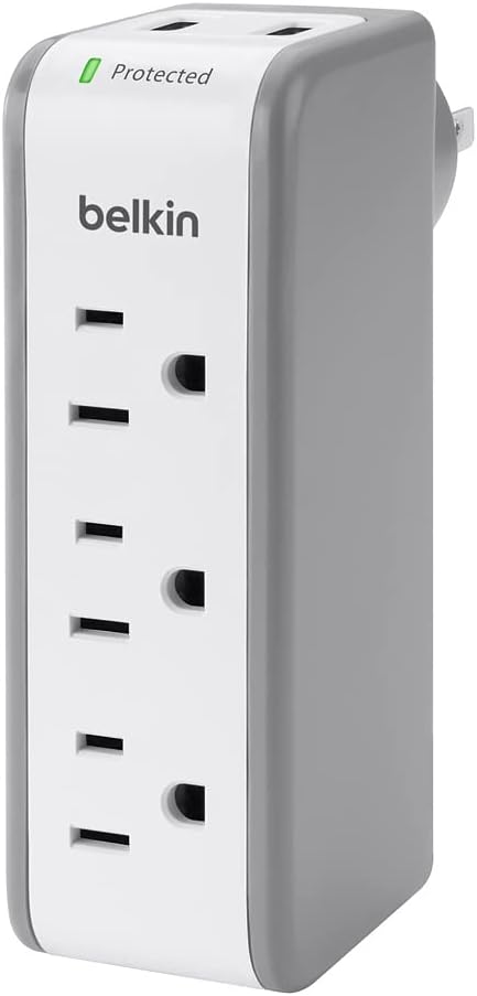Belkin Wall Mount Surge Protector -3 AC Multi Outlets&2 USB Ports -Flat - Image 5