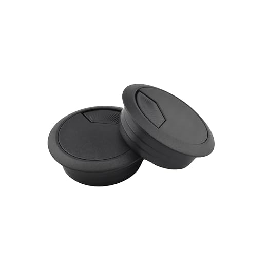 HAHIYO 2Pcs 2Inch/50mm Black ABS Plastic Sector-shaped Desk Grommet Wire by HAHIYO