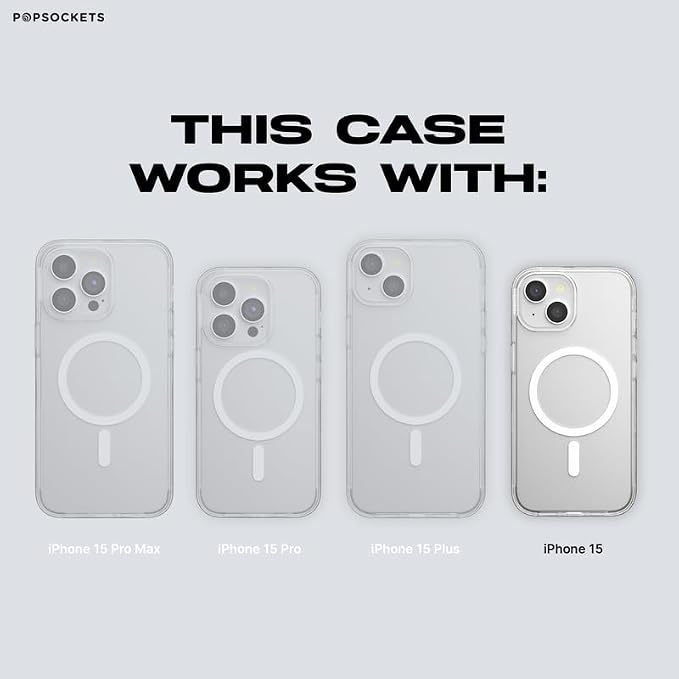 PopSockets iPhone 15 Case with Round Phone Grip Compatible with MagSafe - Image 5