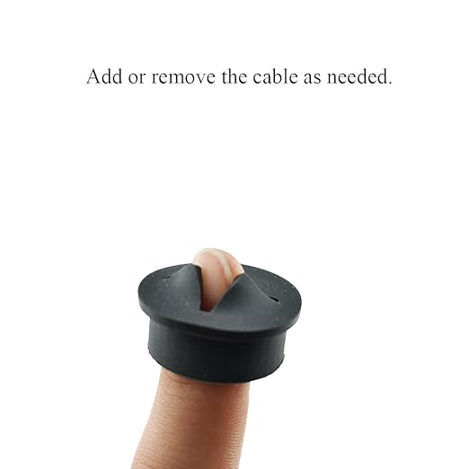 HAHIYO 4Pcs 1Inch/25mm Black Flexible Rubber Desk Grommet Wire Grommet Cable - Image 4