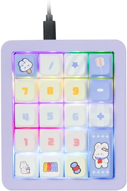 Adventurers K812 Wired Mechanical Numeric Keypad, 19-Key Hot-Swappable RGB - Image 8