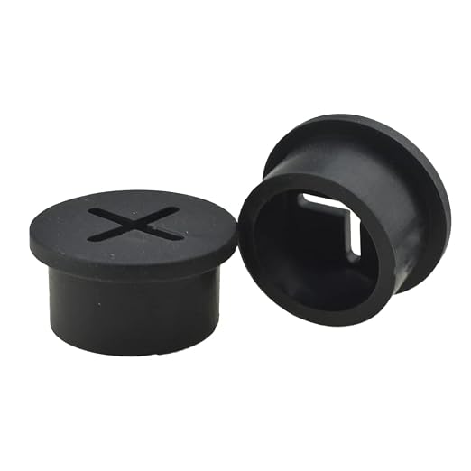 HAHIYO 4Pcs 0.8Inch/20mm Black Flexible Rubber Desk Grommet Wire Grommet Cable - Image 4