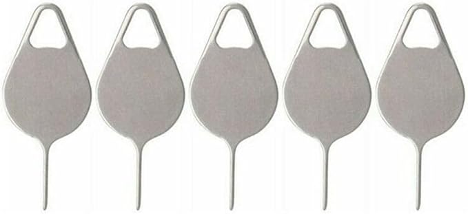 5 Pcs Silver Card Needle, Sim Card Tray Opening Removal Tool, Eject Pin Tool by Unknown
