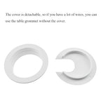 HAHIYO 2Pcs 2Inch/50mm White ABS Plastic U-Shaped Desk Grommet Wire Grommet - Image 3