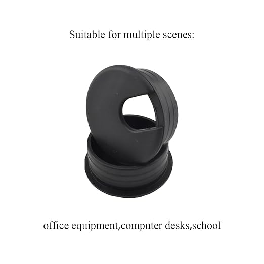 HAHIYO 2Pcs 1.77Inch/45mm Black ABS Plastic U-Shaped Desk Grommet Wire Grommet - Image 5