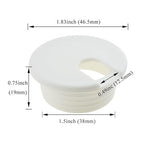 HAHIYO 2Pcs 1.5Inch/38mm White ABS Plastic U-Shaped Desk Grommet Wire Grommet - Image 2