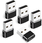 USB C to USB Adaptor 5 Pack, USB to USB C Adapter, Type C Male to A Female - Image 2