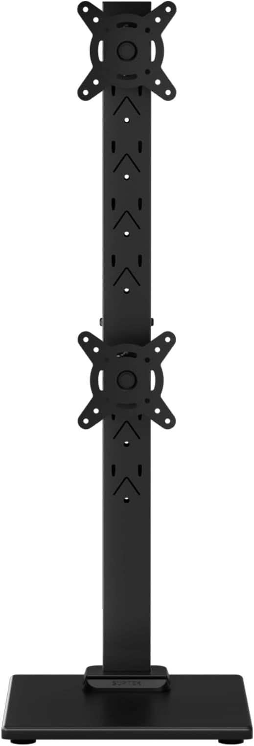 Suptek Dual Monitor Stand with Base- Vertical Stack Screen Free-Standing - Image 8