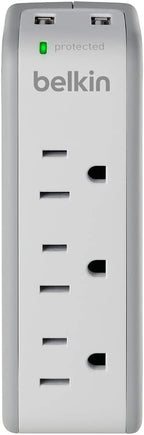 Belkin Wall Mount Surge Protector -3 AC Multi Outlets&2 USB Ports -Flat - Image 4